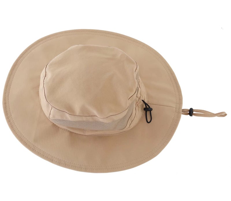 Connectyle Outdoor Kid's Fishing Sun Hat for Boy Adjustable Safari Hat Summer Beach Hat M Khaki - Image 2